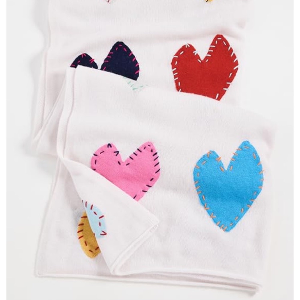 NWT Kerri Rosenthal Zero Waste Patchwork Love Blanket in Pearl
